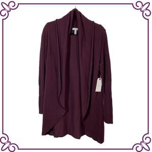 Leith Burgundy Long Dolman Sleeves Open Cardigan Size Small NEW